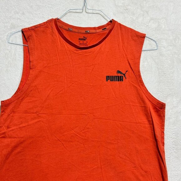 Puma Sleeveless Shirt Orange Crew Neck Men's Medium - Picture 3 of 11